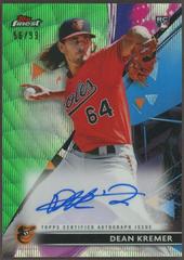 Dean Kremer [Green Wave Refractor] #FA-DK Baseball Cards 2021 Topps Finest Autographs Prices