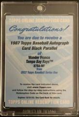 Wander Franco [Black] #87BA-WF Baseball Cards 2022 Topps 1987 Autographs Prices