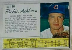 Richie Ashburn [Hand Cut] #186 Baseball Cards 1962 Jell O Prices