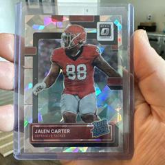 Jalen Carter [Cracked Ice] #14 Football Cards 2023 Panini Chronicles Draft Picks Prices