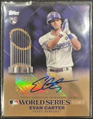 Evan Carter Baseball Cards 2024 Topps World Series Champion Autograph Prices