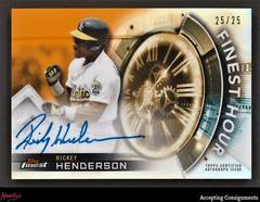 Rickey Henderson [Orange Refractor] #RHE Baseball Cards 2018 Topps Finest Hour Autographs Prices