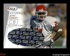 Andre Dyson [Silver] Football Cards 2001 Sage Autographs Prices