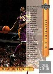 Kobe Bryant Checklist #404 Basketball Cards 2001 Upper Deck Prices