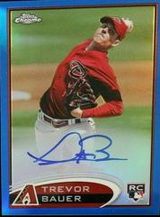 Trevor Bauer [Blue Refractor Autograph] #TB Baseball Cards 2012 Topps Chrome Prices