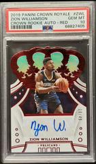Zion Williamson [Red] #CR-ZWL Basketball Cards 2019 Panini Crown Royale Rookie Autographs Prices
