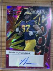 Aidan Hutchinson [Crystal Pink] #HB-AH1 Football Cards 2022 Leaf Valiant Autographs Here Comes the Boom Prices