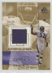 Ray Lewis [Gold] Football Cards 2001 SP Game Used Authentic Fabric Prices