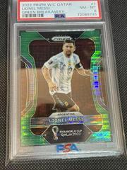 Lionel Messi [Breakaway Green] Soccer Cards 2022 Panini Prizm World Cup Prices