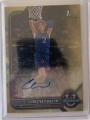Christian Braun [Gold Refractor] Basketball Cards 2021 Bowman University Chrome Autographs Prices