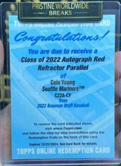 Cole Young [Red] #C22A-CY Baseball Cards 2022 Bowman Draft Class of Autographs Prices