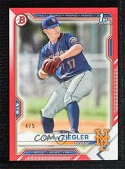 Calvin Ziegler [Red] #BD-123 Baseball Cards 2021 Bowman Draft Prices