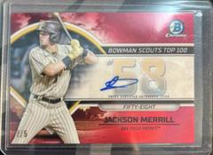 Jackson Merrill [Autograph Red] #BTP-58 Baseball Cards 2023 Bowman Scouts Top 100 Prices