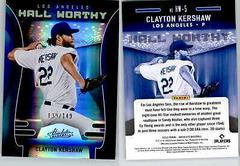 Clayton Kershaw [Spectrum Blue] Baseball Cards 2022 Panini Absolute Hall Worthy Prices