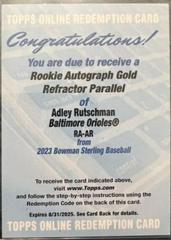 Adley Rutschman [Gold] #RA-AR Baseball Cards 2023 Bowman Sterling Rookie Autographs Prices