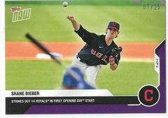 Shane Bieber [Purple] #8 Baseball Cards 2020 Topps Now Prices