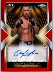 Colby Covington [Red Refractor] #MEA-CCO Ufc Cards 2024 Topps Chrome UFC Main Event Autograph Prices
