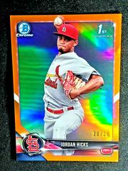 Jordan Hicks [Orange Refractor] #BCP-123 Baseball Cards 2018 Bowman Chrome Prospects Prices
