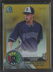 MacKenzie Gore [Gold Refractor] #BTP-13 Baseball Cards 2018 Bowman Scouts' Top 100 Prices