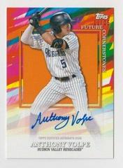 Anthony Volpe [Orange] #FC-AV Baseball Cards 2022 Topps Pro Debut Future Cornerstones Autographs Prices