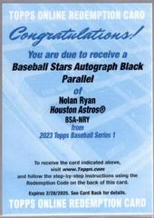 Nolan Ryan [Black] #BSA-NRY Baseball Cards 2023 Topps Series 1 Stars Autographs Prices