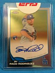 Paco Rodriguez #182 Baseball Cards 2013 Topps Chrome Rookie Autograph Prices