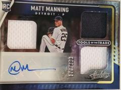 Matt Manning #TT3S-MM Baseball Cards 2022 Panini Absolute Tools of the Trade 3 Swatch Signatures Prices