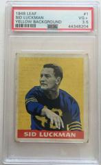 Sid Luckman [Yellow Background] Football Cards 1948 Leaf Prices