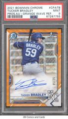 Tucker Bradley [Orange Wave Refractor] #CPA-TB Baseball Cards 2021 Bowman Chrome Prospect Autographs Prices
