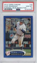 Alex Rodriguez [Running Blue Refractor] #49 Baseball Cards 2012 Topps Chrome Prices
