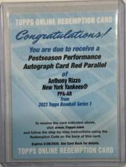 Anthony Rizzo [Red] Baseball Cards 2023 Topps Postseason Performance Autographs Prices