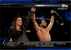 Johnny Gargano def. Adam Cole to Win the NXT Championship [Blue] Wrestling Cards 2019 Topps WWE NXT Prices
