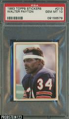 Walter Payton Football Cards 1983 Topps Stickers Prices