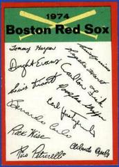 Boston Red Sox Baseball Cards 1974 Topps Team Checklist Prices