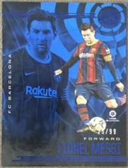 Lionel Messi [Trophy Collection Blue] #21 Soccer Cards 2020 Panini Chronicles Illusions La Liga Prices