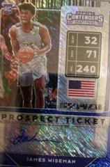 James Wiseman [Blue Shimmer Autograph] #53 Basketball Cards 2020 Panini Contenders Draft Picks Prices