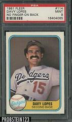 Davy Lopes [No Finger on Back] #114 Baseball Cards 1981 Fleer Prices