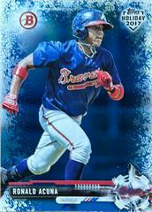 Ronald Acuna [Blue Winter Wonderland] Baseball Cards 2017 Topps Holiday Bowman Prices
