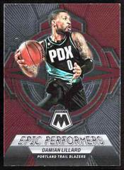 Damian Lillard #11 Basketball Cards 2022 Panini Mosaic Epic Performers Prices