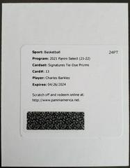 Charles Barkley [Tie Dye Prizm] #SG-CBK Basketball Cards 2021 Panini Select Signatures Prices