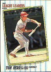 Tom Herr #22 Baseball Cards 1987 Fleer League Leaders Prices