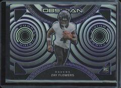 Zay Flowers [Purple Electric Etch] #10 Football Cards 2023 Panini Obsidian Tunnel Vision Prices