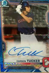 Carson Tucker [Blue Refractor] #BMA-CT Baseball Cards 2021 Bowman Chrome Mega Box Mojo Autographs Prices