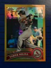 Yadier Molina [Gold Refractor] #32 Baseball Cards 2011 Topps Chrome Prices