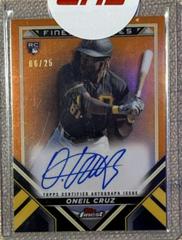 Oneil Cruz [Orange] Baseball Cards 2022 Topps Finest Rookies Design Variation Autographs Prices