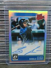 Ronald Acuna Jr. [Holo] #RA Baseball Cards 2018 Panini Donruss Optic Rated Prospect Signatures Prices