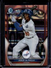 Josue De Paula [Rose Gold Lava] #BDC-132 Baseball Cards 2023 Bowman Draft Chrome Prices
