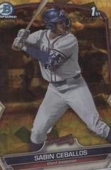 Sabin Ceballos [Gold Sapphire] #BDC-110 Baseball Cards 2023 Bowman Draft Chrome Sapphire Prices