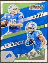 Amon Ra St. Brown, Jared Goff #TDT-DET Football Cards 2022 Panini Contenders Touchdown Tandems Prices
