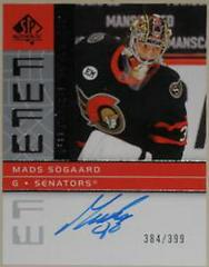 Mads Sogaard Hockey Cards 2022 SP Authentic 2002-03 Retro Autograph Future Watch Prices